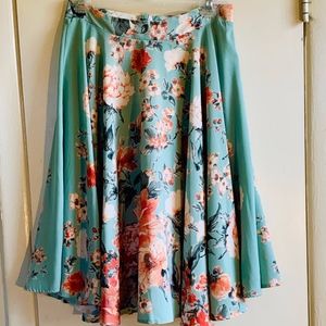 Nordstrom Floral Midi A-line Skirt